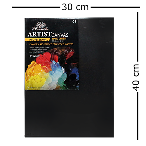 كانفس اسود قطن 3D- 30x40 cm - 450g - فونيكس