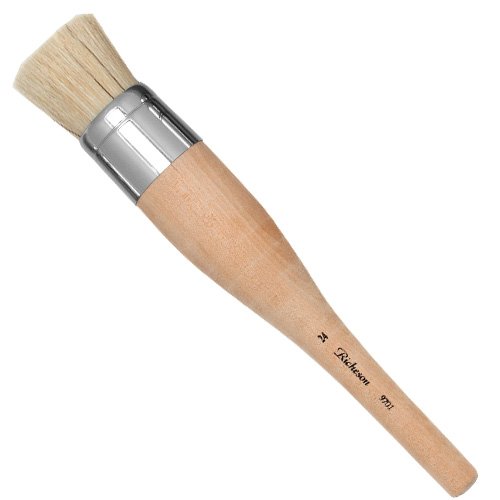 White Bristle Stencil Brushes- Size 24 - Diameter 1-1/4" - جاك