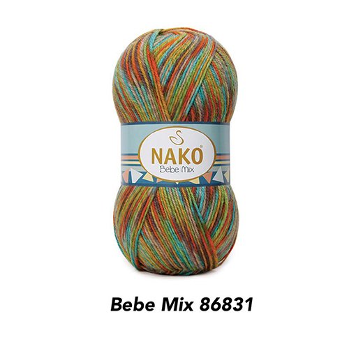 خيط صوف Nako -Bebe Mix 86831-100g