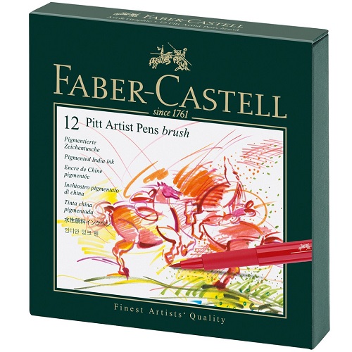Pitt Artist Pen Gift Box of 12 Colours - فيبر كاستل