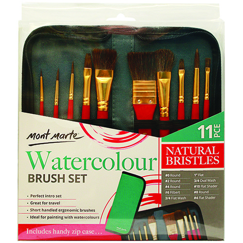 مونت مارت Brush      Watercolour Wallet Set 11pcs         