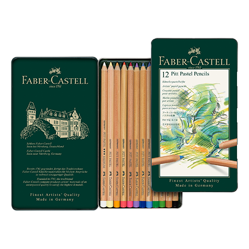 Pitt Pastel Pencil Set of 12 Assorted Colors - فيبر كاستل