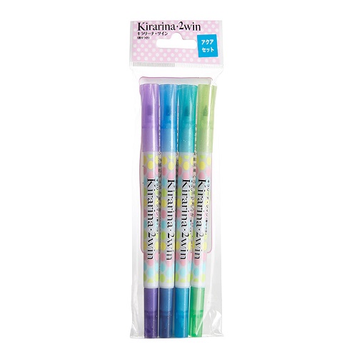 Kirarina 2Win Scented Marker Set Of 4 Aqua- كوبيك