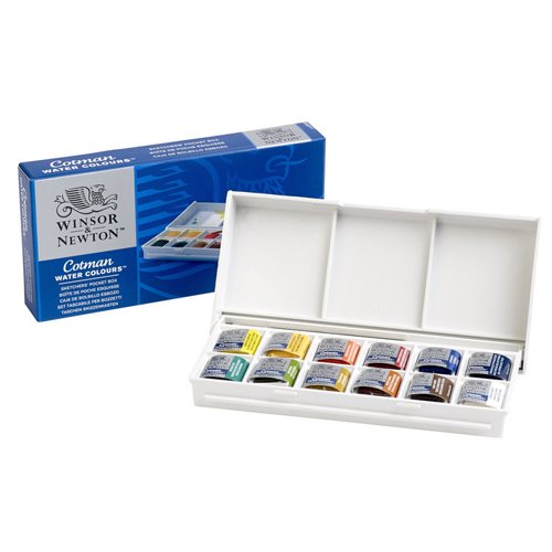 Paint Water Colour Cotman Sketch Pocket Half Pan Winsor