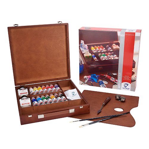 Van Gogh Acrylic Colour  Wooden Box Inspiration 14x40ml + Accessoriesتالنس  