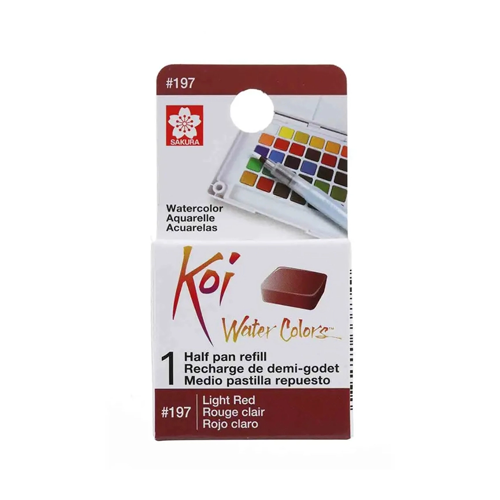 One Half Pan Refill For Koi Watercolor(Light Red 197) - Sakura