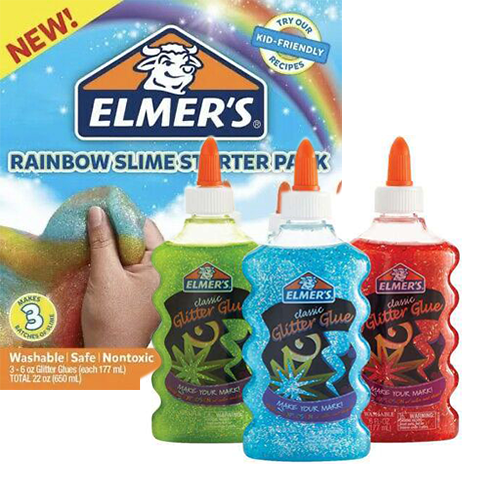 Glitter Glue Slime Starter Packs 3-Pack Rainbow - ايلمرز