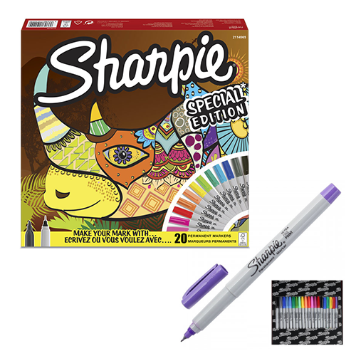 Fine Permanent Marker 20L Mixed Box Rhino - شاربي