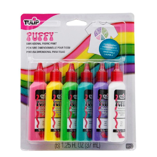 Dimensional Fabric Paints 37ml 6 Per Package-Puffy - توليب