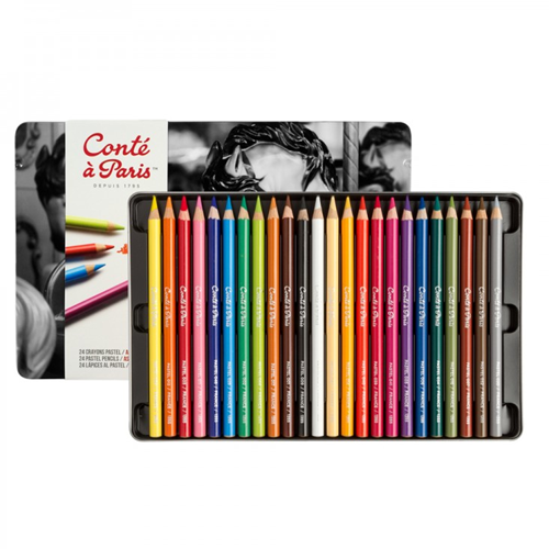 Conte A Paris  PENCIL PASTEL METAL BOX SET OF 24 ASSORT